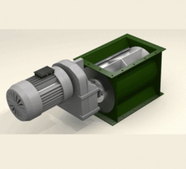 Rotary airlock feeder with cut blades